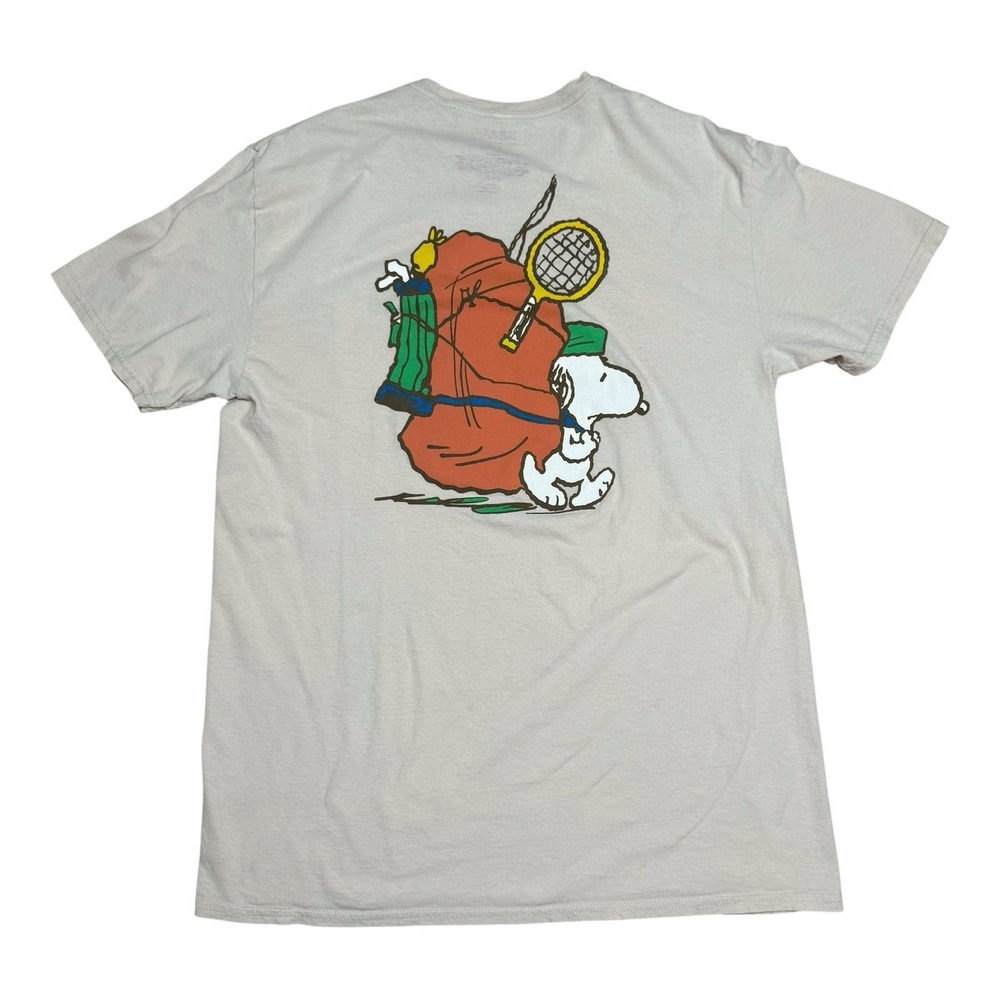 Peanuts Mens Snoopy Golf Tennis Tshirt‎ Size L Cotton Sporty Nostalgic Retro